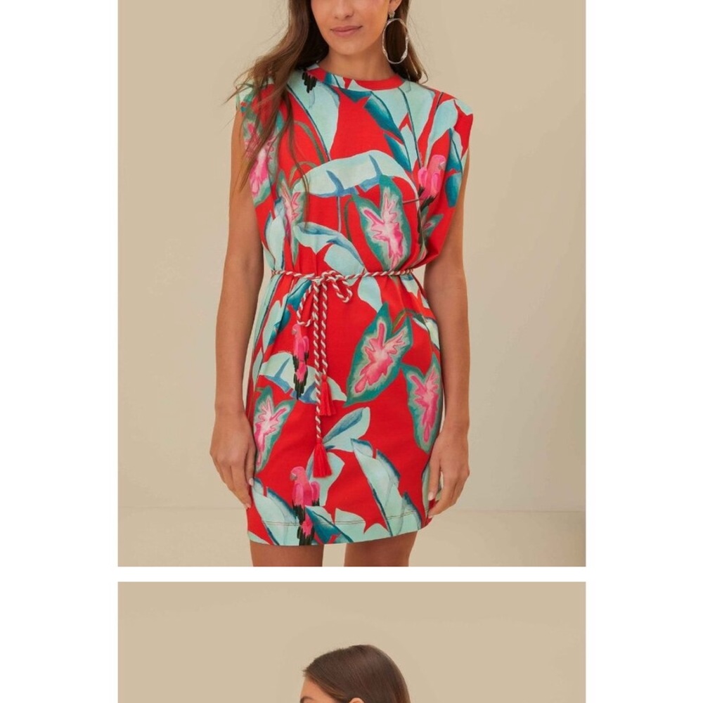 NWT - Farm Rio Summer Foliage Mini Tshirt Dress